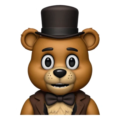 Freddy Fazbear with black and tiny hat from Five Nights At Freddy's Movie sticker