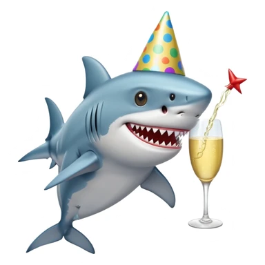 Shark partying  sticker