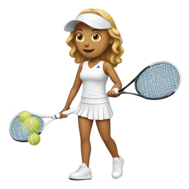 White tennis player female with racquet  sticker