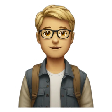 Smart boy with glassses sticker