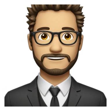 handsome men with spectacles and beard, spikey hair sticker