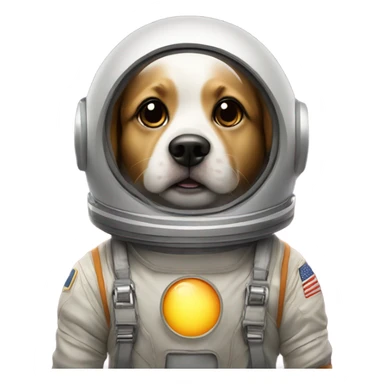A dog in a space suit staring at the sun in space sticker