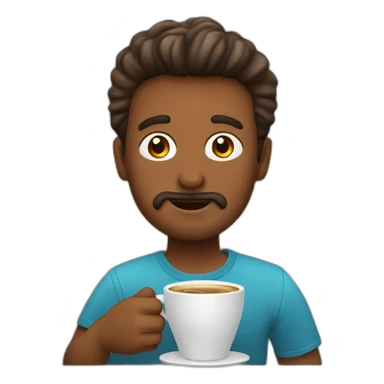 un hombre bebiendo un café sticker