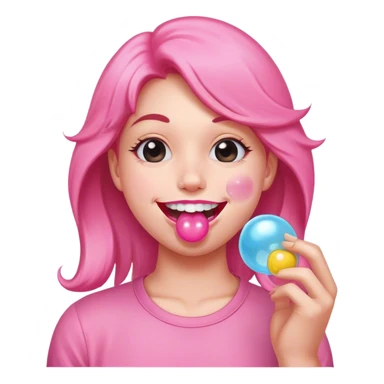 Smiley face Blowing bubble gum sticker