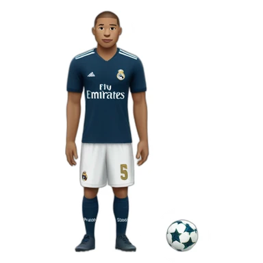 mbappé with a real madrid jersey sticker