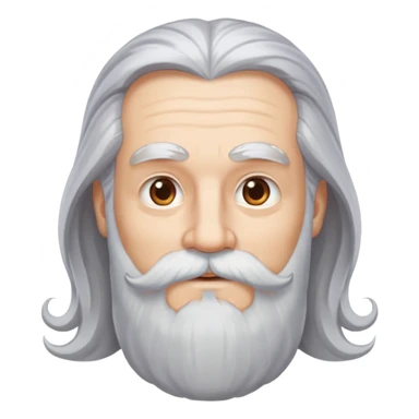 God, man with long grey hair, white beard and mustache, divine appearance sticker