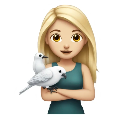 White Girl with bird  sticker