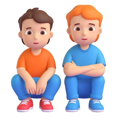 sad boy and happy sticker