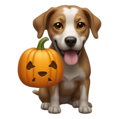 pumpkin dog sticker