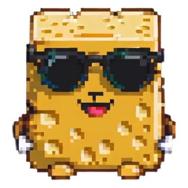 piece of cheese wearing sunglasses sticker