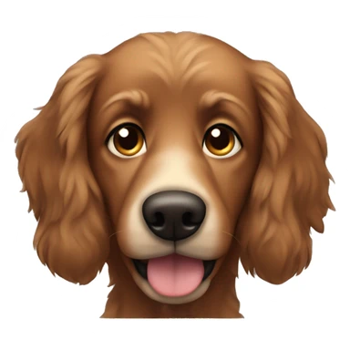 Brown dog  with black long fluffy ears  sticker