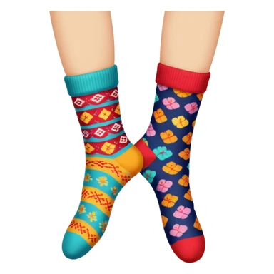 feet wearing colorful socks sticker