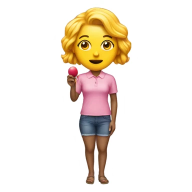 WOMAN EMOJI WITH HUMAN BODY AND LOLLIPOP INSTEAD OF HEAD sticker