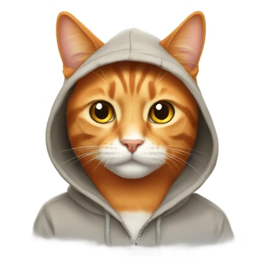 Orange cat in hoodie sticker