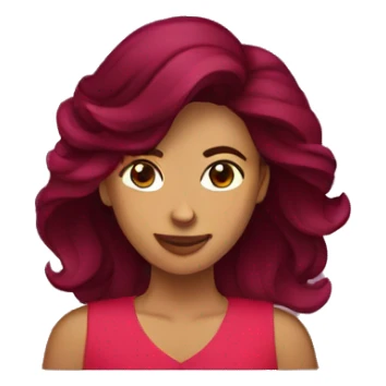 mujer de cabello vino tinto running sticker