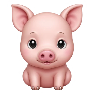 white baby pig sticker