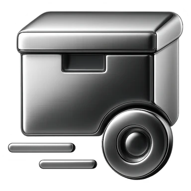 chrome style delivery box, minimal design, mirror finish sticker