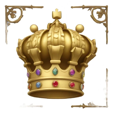 a golden crown in an octagon sticker
