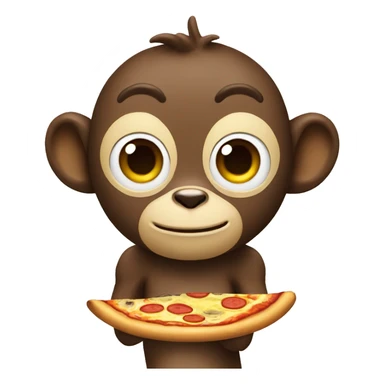 Monkey poopmoji pizza banana sticker
