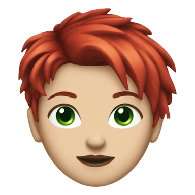 Female punk,red short hair green blue eyes sticker