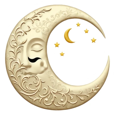 Orientalist Vintage Damask moon sticker