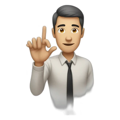 A man points his hand at the eye and pulls it down sticker