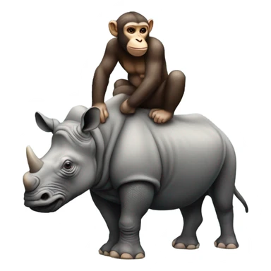 monkey riding a rhino sticker