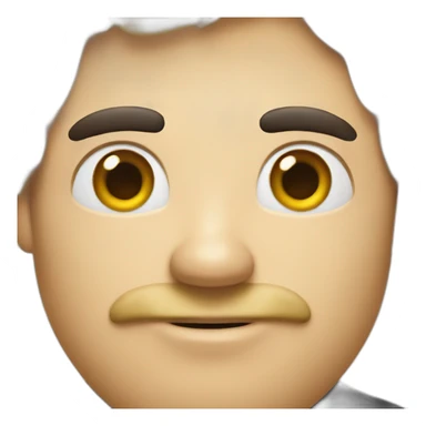  man with black hair and very small moustache (2 strips below the nose) sticker