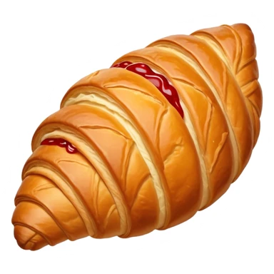 croissant with red coquette sticker