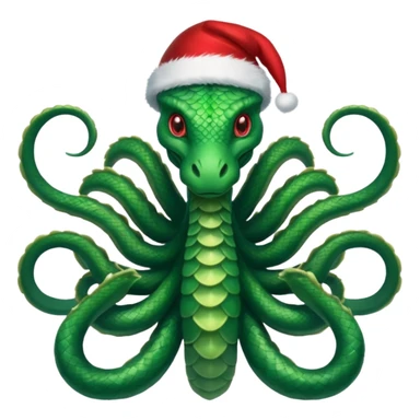 hydra, christmas hat,Seven heads sticker