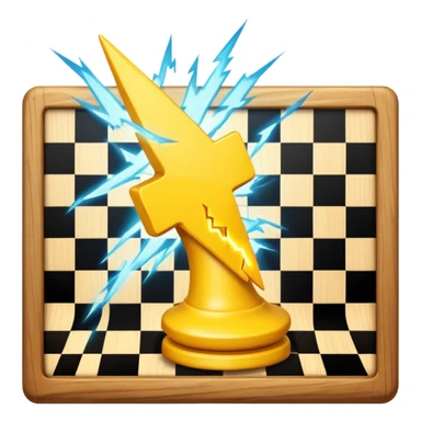 a yellow lightning bolt hitting a chess board sticker