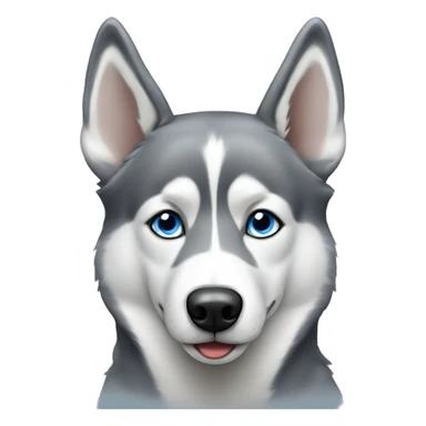 Blue eyed grey husky dog portrait  sticker