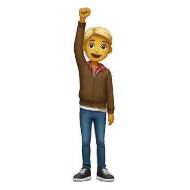 student raising one hand sticker