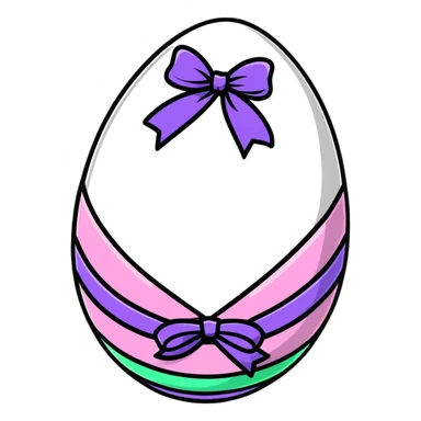 Decorated Easter egg with ribbons sticker