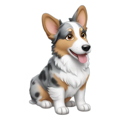 blue merle corgi sticker