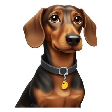 dachshund with collar sticker