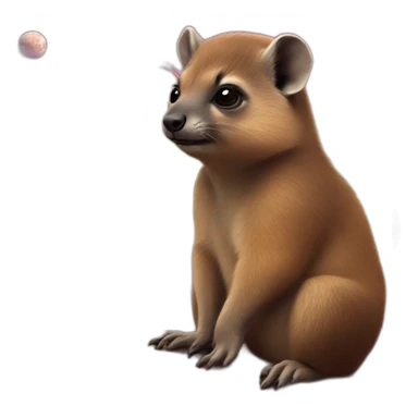 rock hyrax on a planet sticker