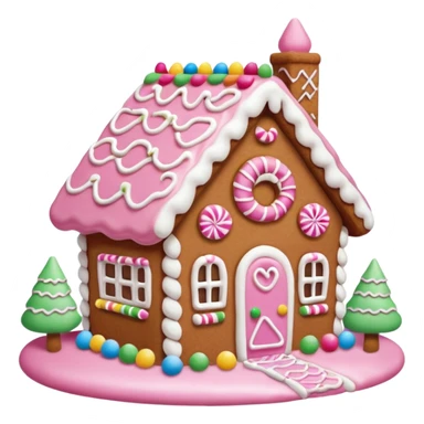 Gingerbread house pink sticker