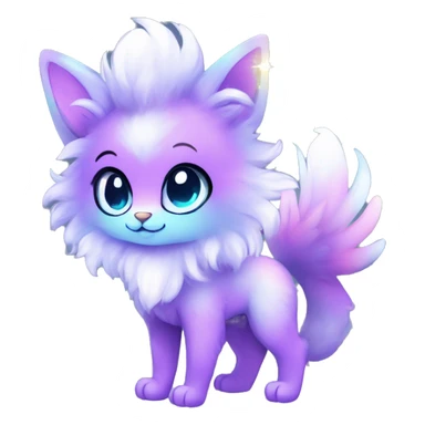 Shiny Sparkly Colorful Fluffy beautiful fantasy Kawaii Ethereal Anthro Sona Nebula-Crystal-Fakemon-animal sticker