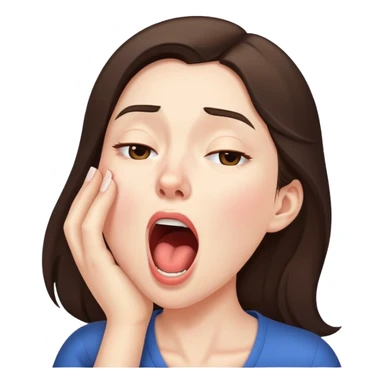 yawning brunette woman  sticker