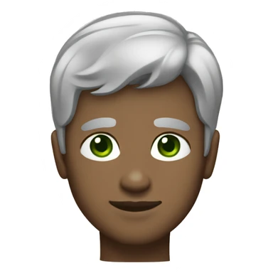 a brown-skinned man with salt & pepper short, thick hair and green eyes sticker