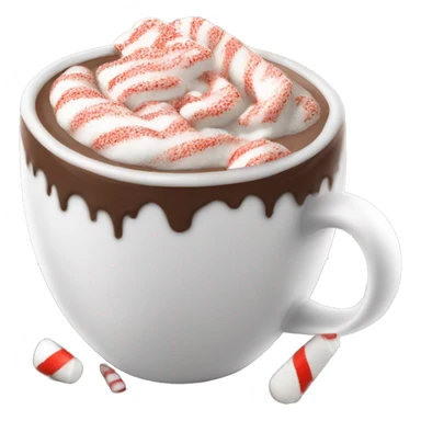 Peppermint hot chocolate with crushed peppermint on the rim sticker