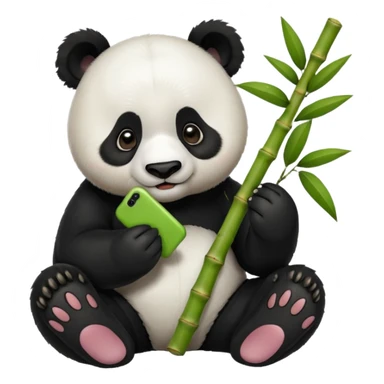 Panda eating and texting  sticker