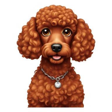 Red poodle dog sticker