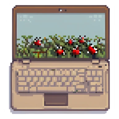 Laptop with bugs running around on the keyboard sticker