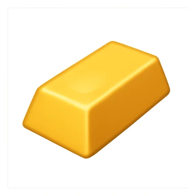 Слиток золота в стиле эпл емодзи на пнг фоне без фона (прозрачный фон) sticker