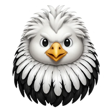 chicken with body covered every feathers is a mix of black and white color   sticker