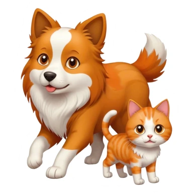 Dog walking cat sticker