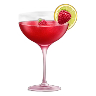 verre avec un coktail rouge avec une framboise dedans sticker