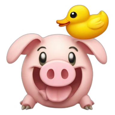  pig armadillo centipede insect with yellow duck face rubber ducky sticker